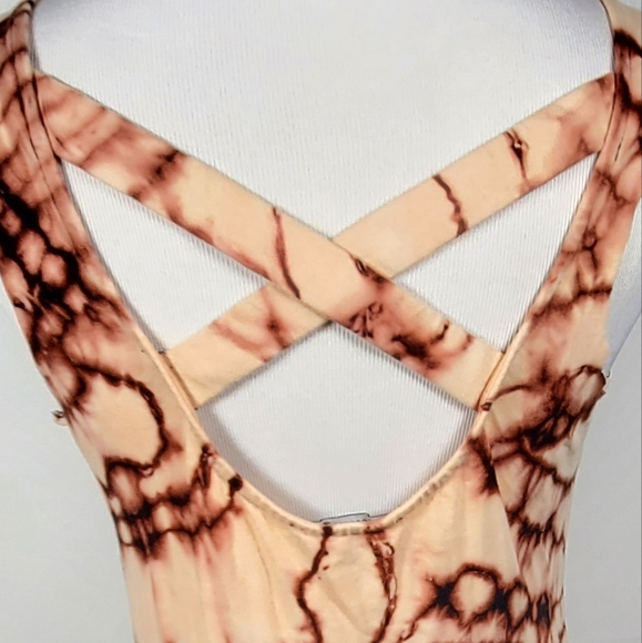 Reverse Tie Dye Custom Made Sleeveless Criss-Cross Dress Forever 21 - Picture 8 of 9